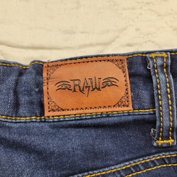 Original RAW 7 distressed blue jeans size 16 - Picture 7 of 8